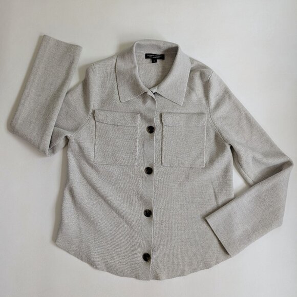 Banana Republic Merino Wool Women's Shacket Jacket Grey Size Small - Picture 1 of 11